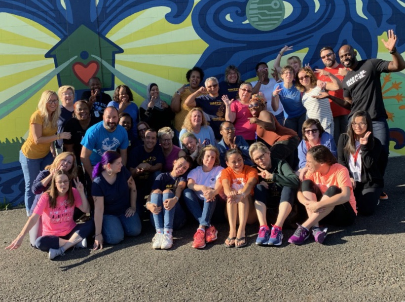 Image of Moffet Staff on School Playground