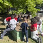 Nature Club Students Plant Peas